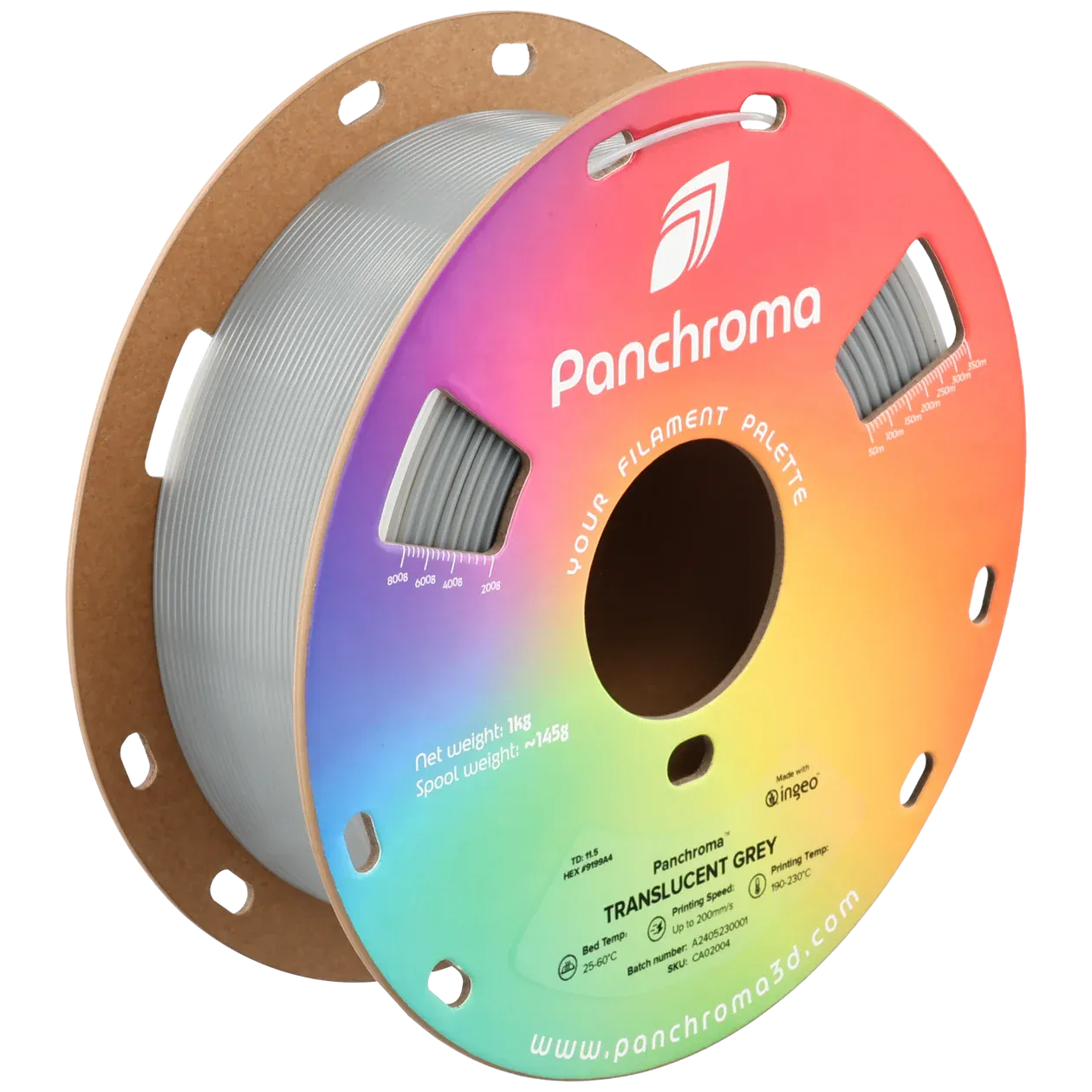 Panchroma Translucent PLA Grey - Gri