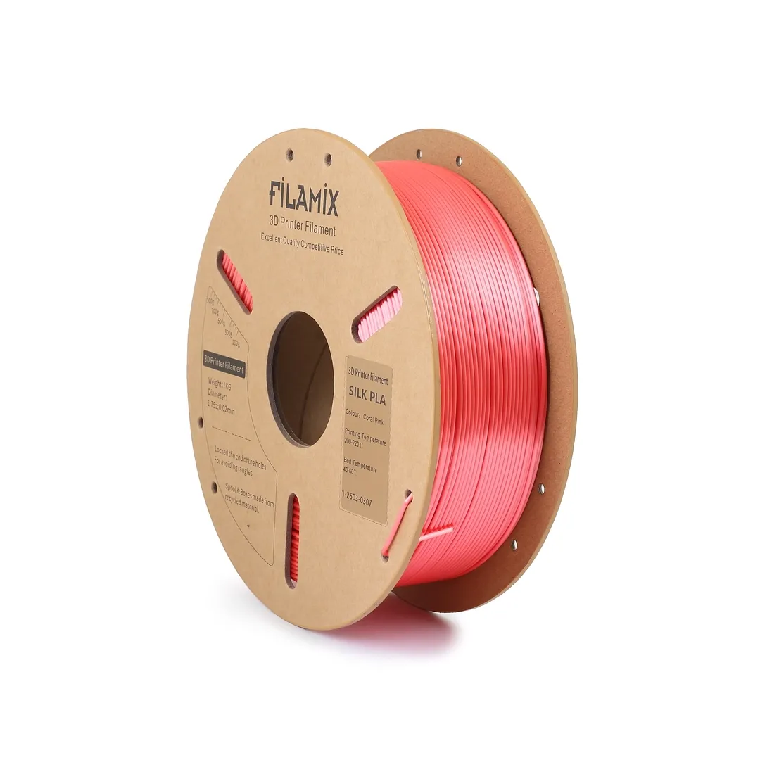 Filamix Silk PLA Filament 1.75 mm 1 Kg - Coral Pink