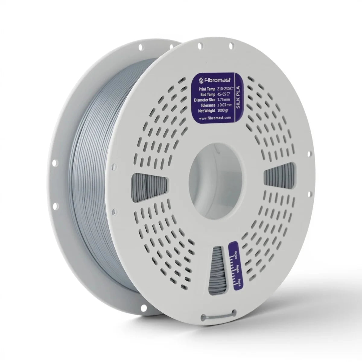 fibromast silk pla filament gümüş 1.75 mm 1 kg