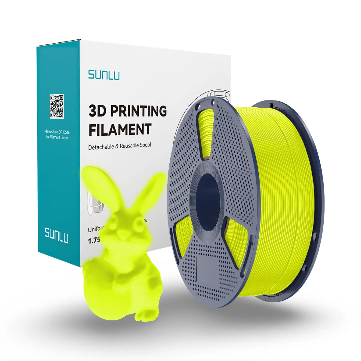 sunlu karanlıkta parlayan glow in the dark pla filament sarı 1.75 mm 1 kg