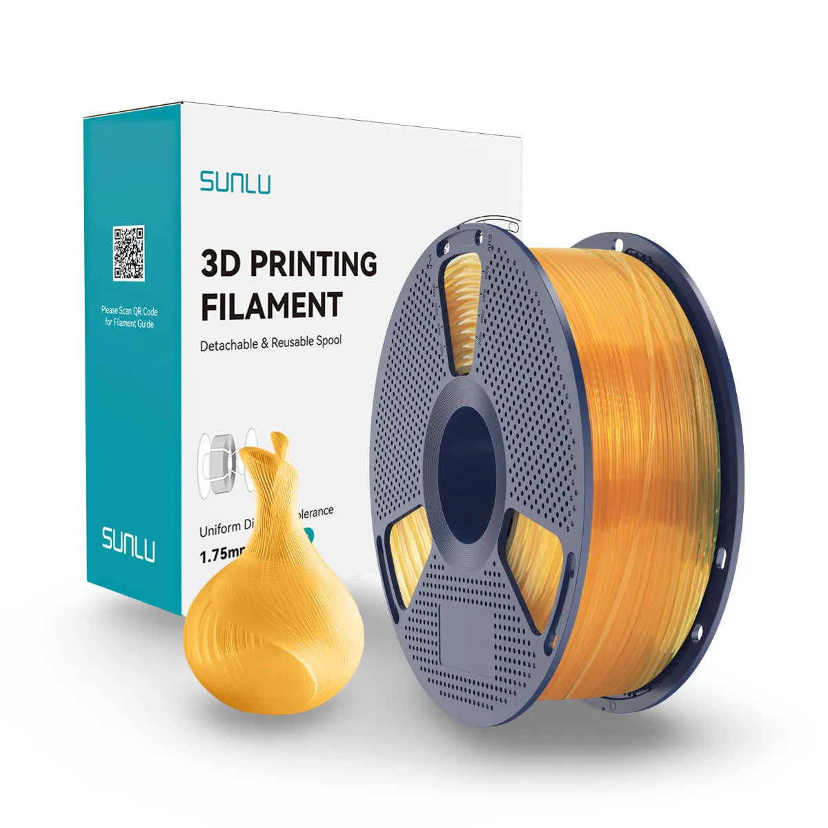 sunlu transparan şeffaf pla filament oranje juice turuncu 1.75 mm 1 kg