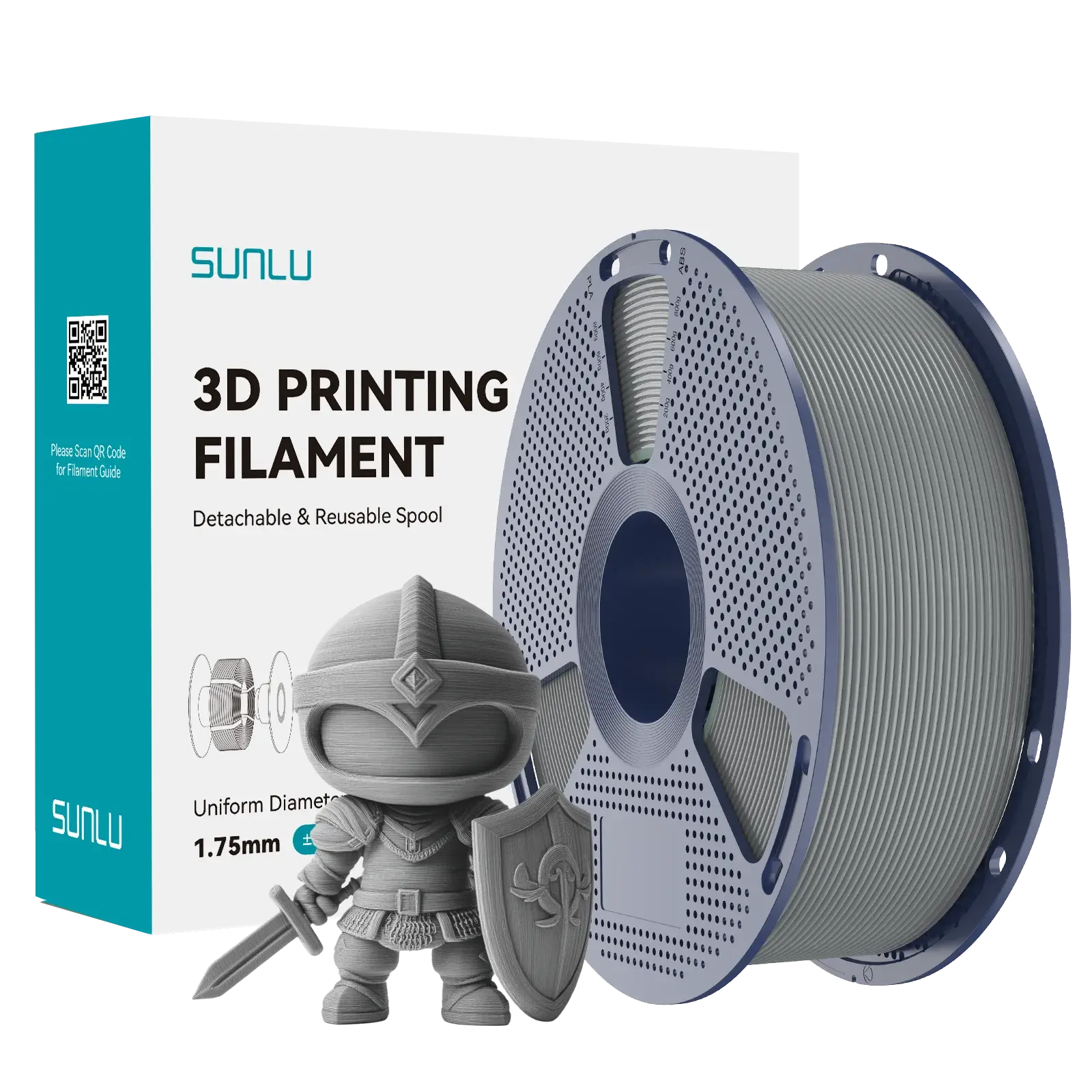 Sunlu PLA+ (PLA Plus) Filament Gri (Grey)