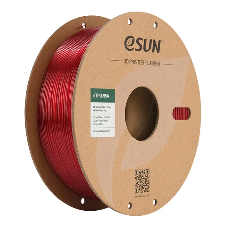 eSUN TPU-95A Filament Transparan Kırmızı