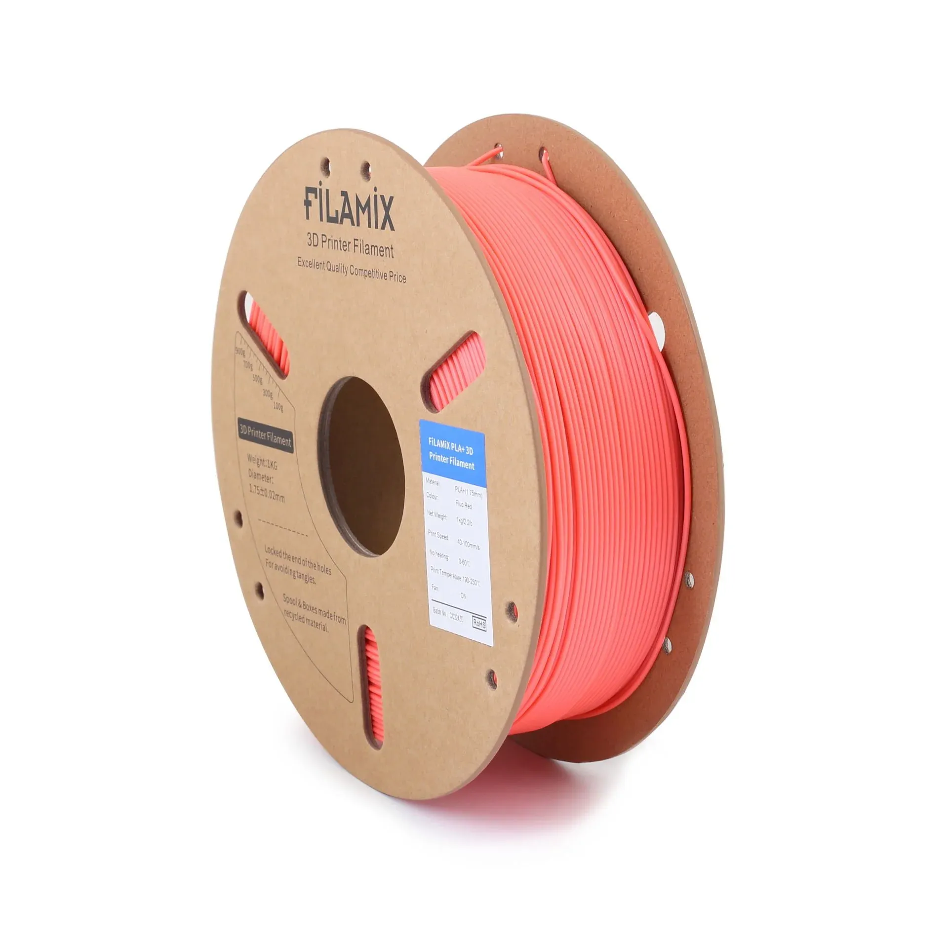 Filamix PLA Plus (PLA+) Filament Fluo Red