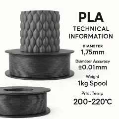 Filetto PLA Plus (PLA+) Filament Gümüş