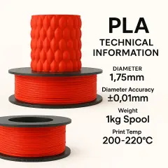 Filetto PLA Plus (PLA+) Filament Kırmızı