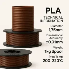 Filetto PLA Plus (PLA+) Filament Kahverengi