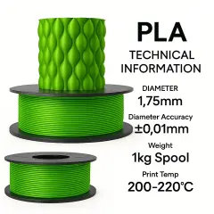 Filetto PLA Plus (PLA+) Filament Zümrüt Yeşili