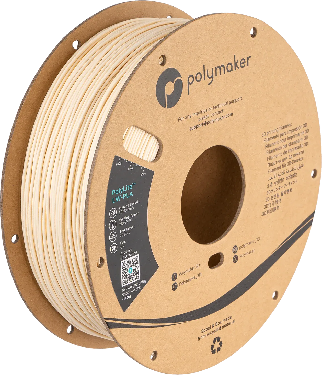 PolyLite LW-PLA White - Beyaz