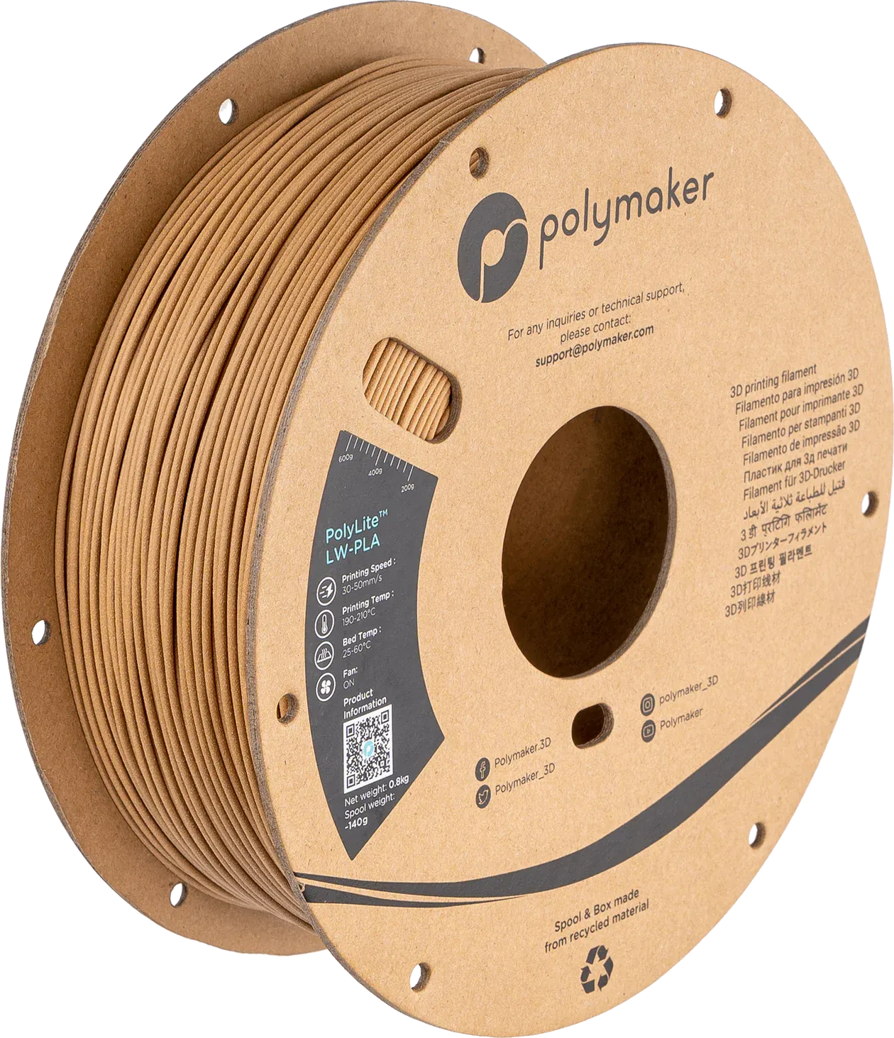 PolyLite LW-PLA Wood - Ahşap
