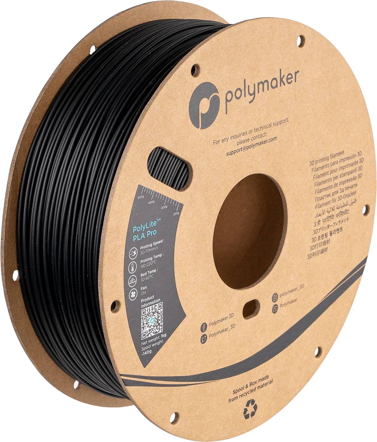PolyLite PLA Pro Black - Siyah