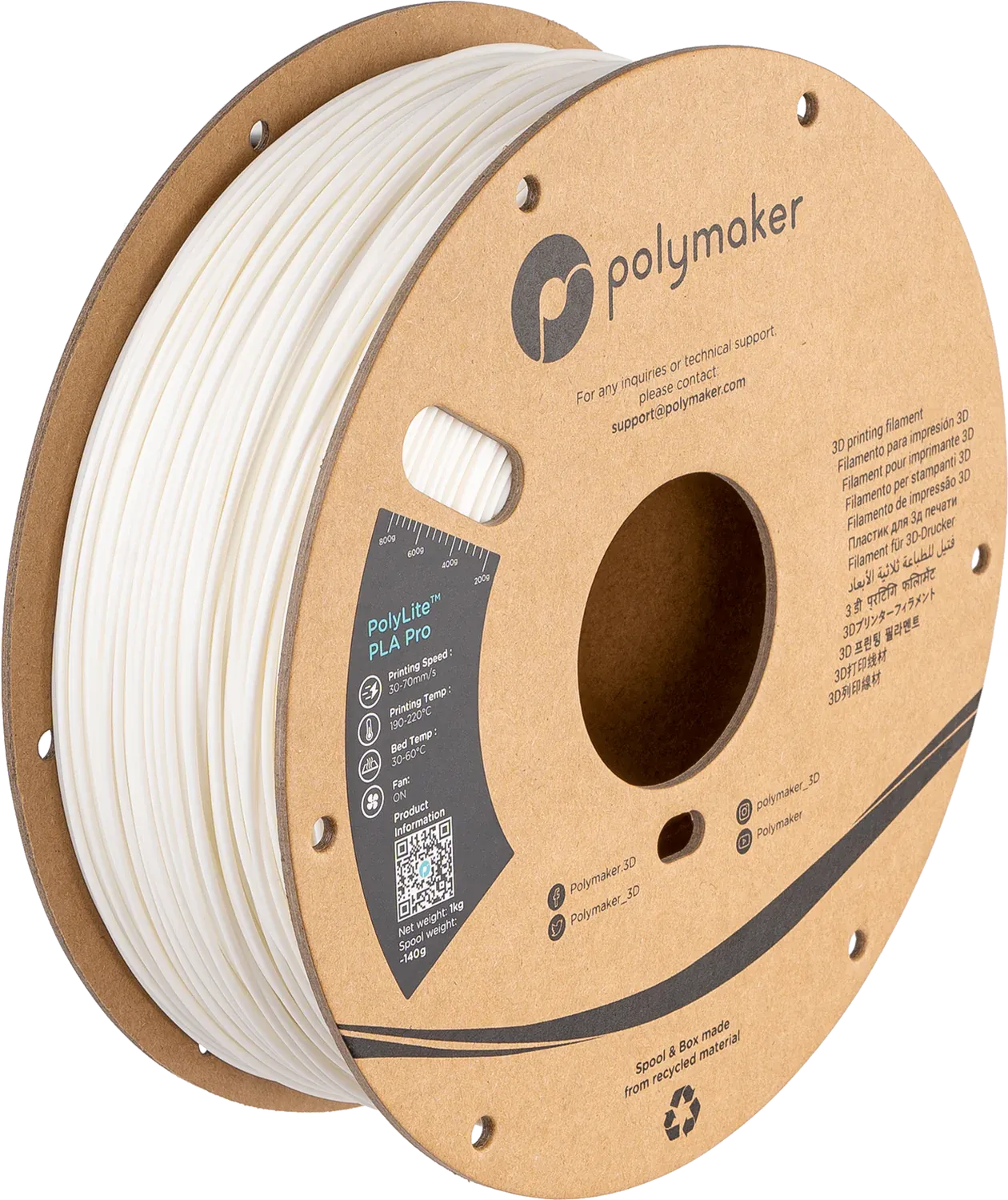 PolyLite PLA Pro White - Beyaz