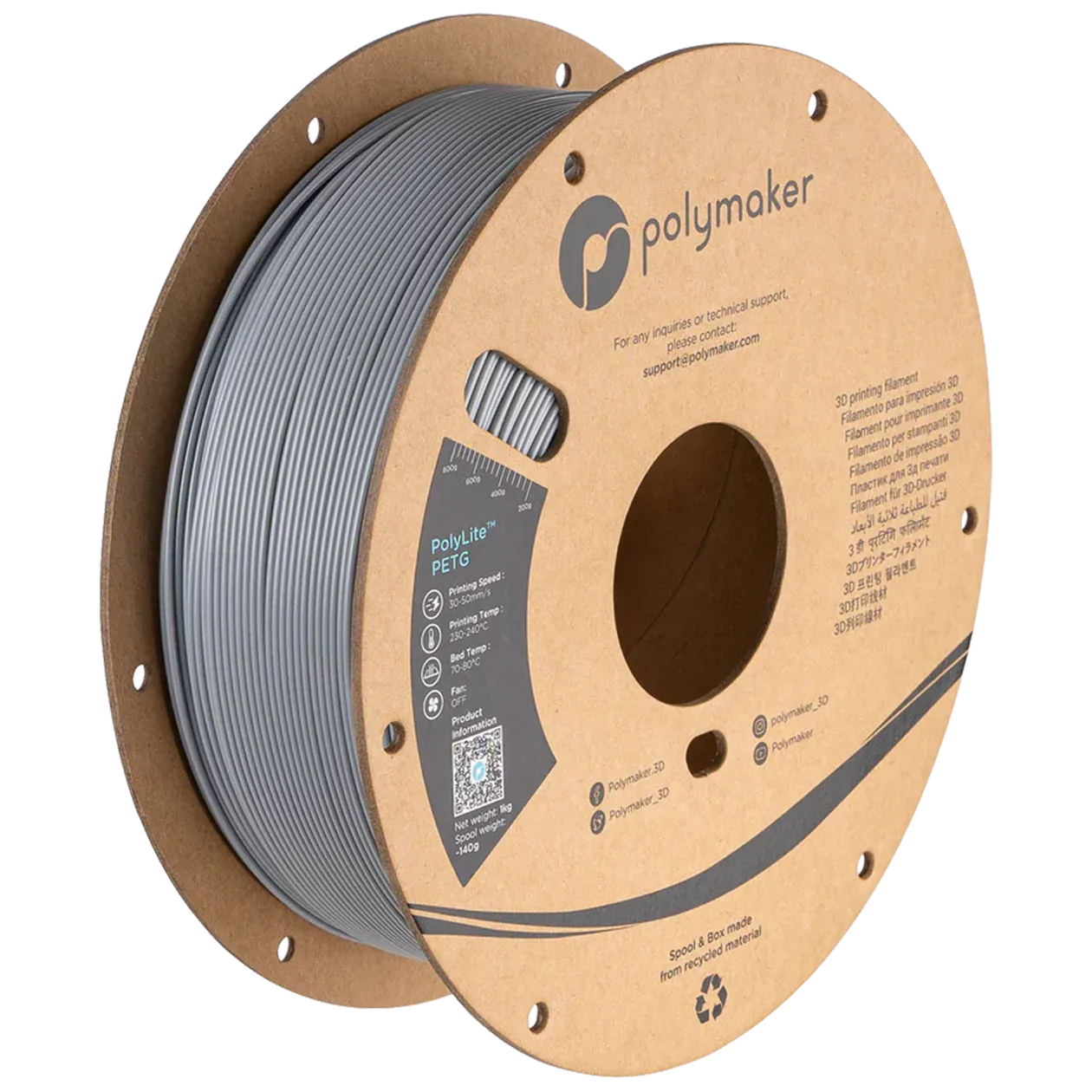 PolyLite PETG Grey - Gri