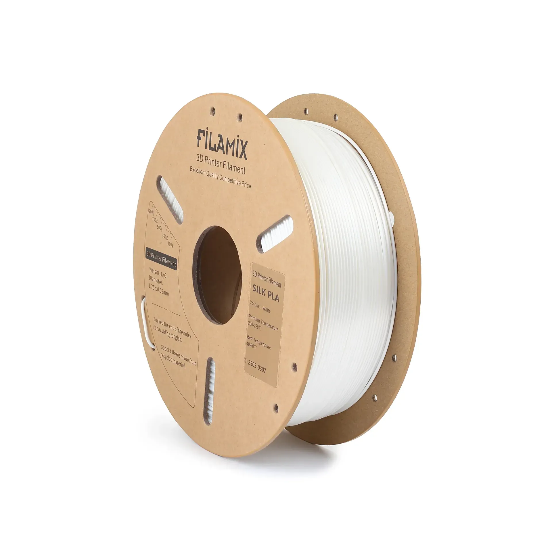 Filamix Silk PLA Filament 1.75 mm 1 Kg - Beyaz