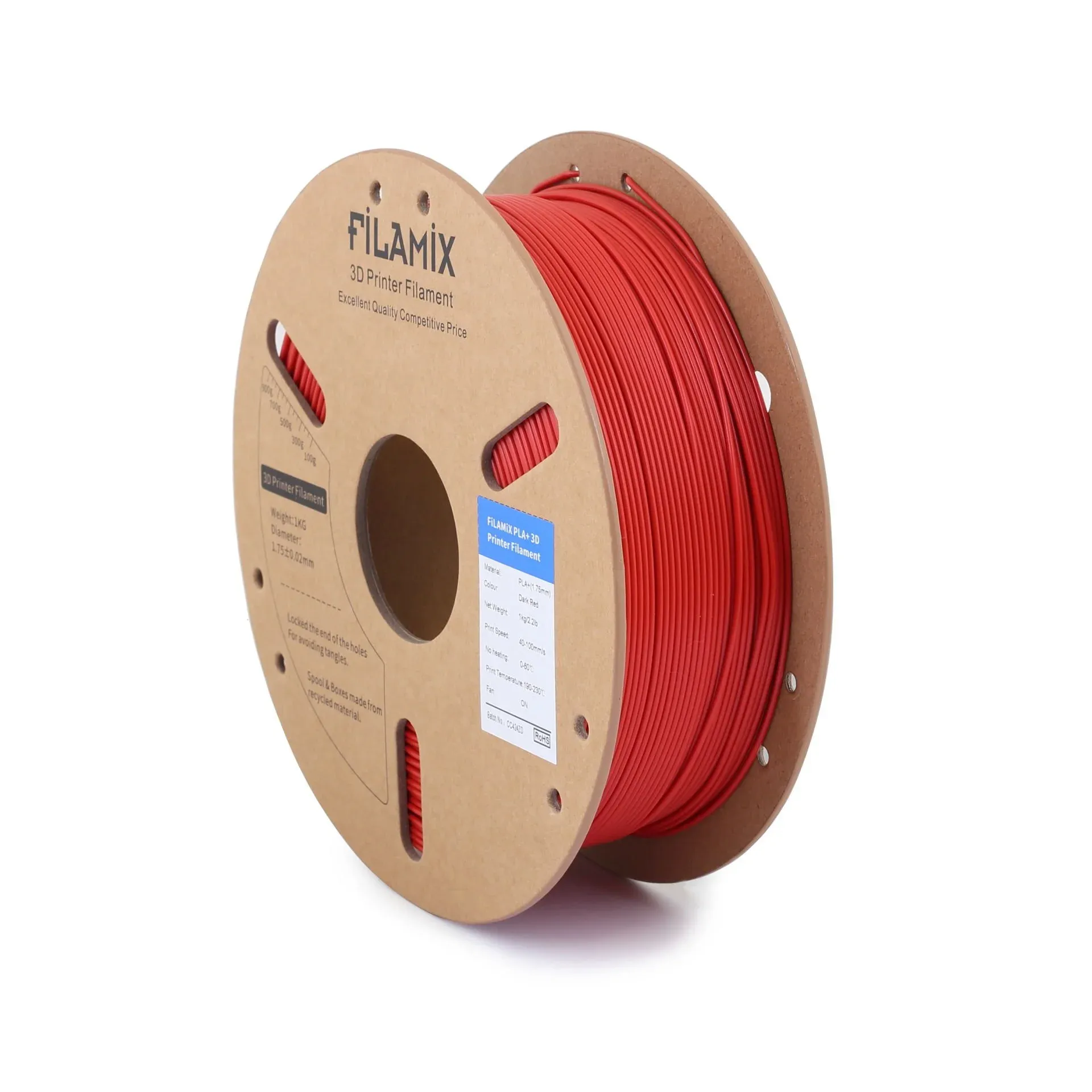 Filamix PLA Plus (PLA+) Filament 1.75 mm 1 Kg - Koyu Kırmızı