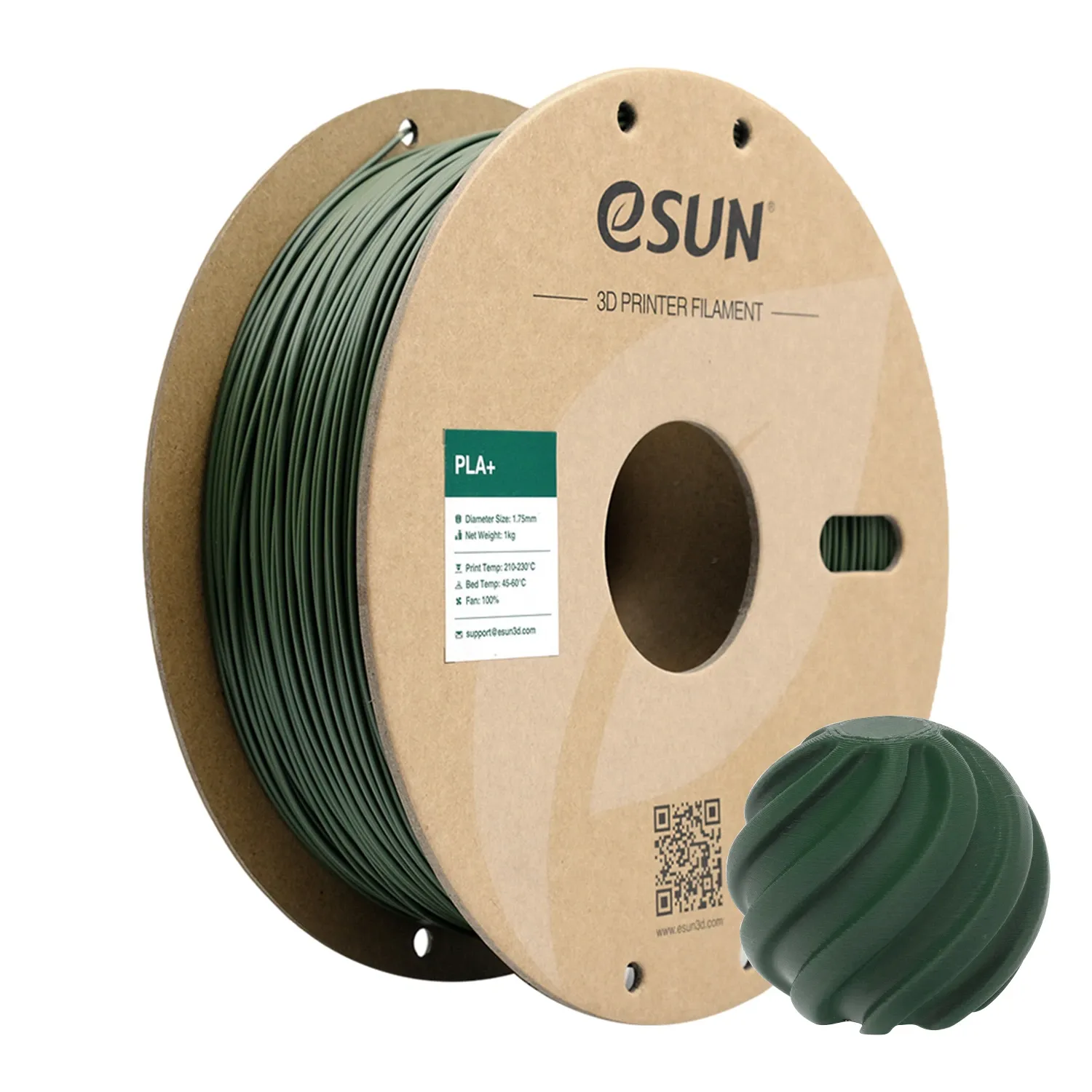 eSUN PLA+ (PLA Plus) Filament 1.75 mm 1 Kg - Zeytin Yeşili