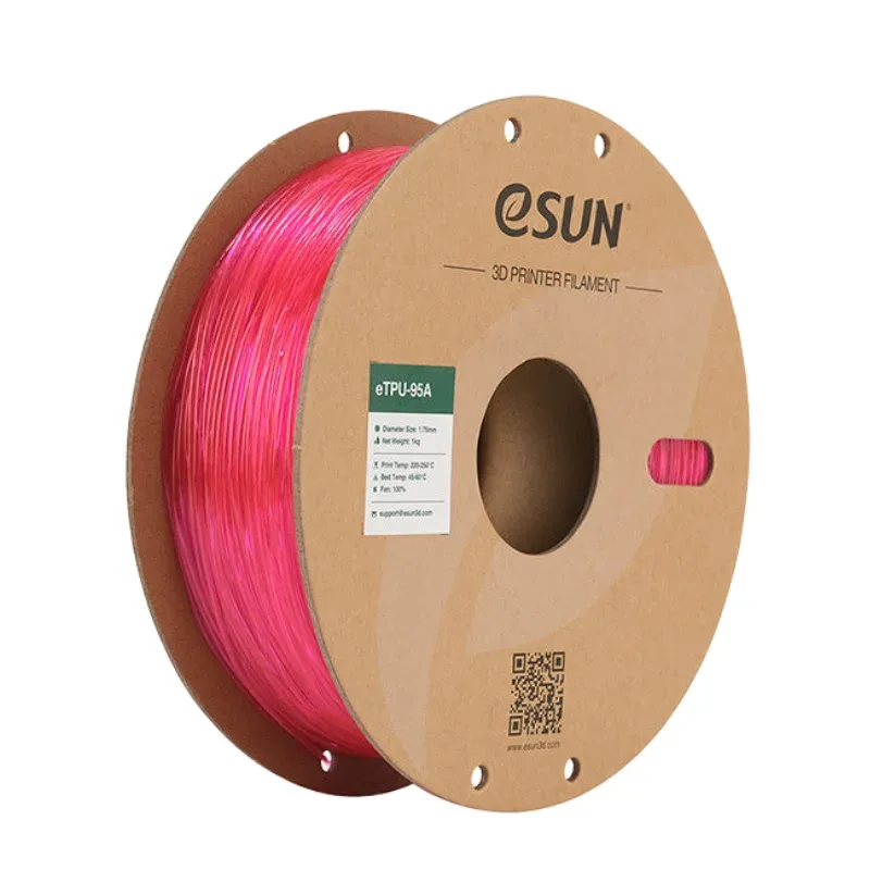eSUN TPU-95A Filament 1.75 mm 1 Kg - Transparan Pembe