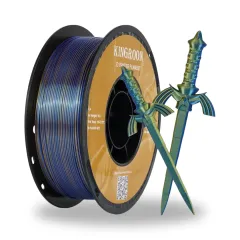 Kingroon Çift Renkli Silk PLA Filament 1.75 mm 1 Kg - Altın-Mavi