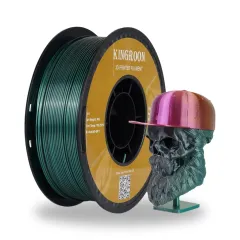Kingroon Çift Renkli Silk PLA Filament 1.75 mm 1 Kg - Siyah-Yeşil