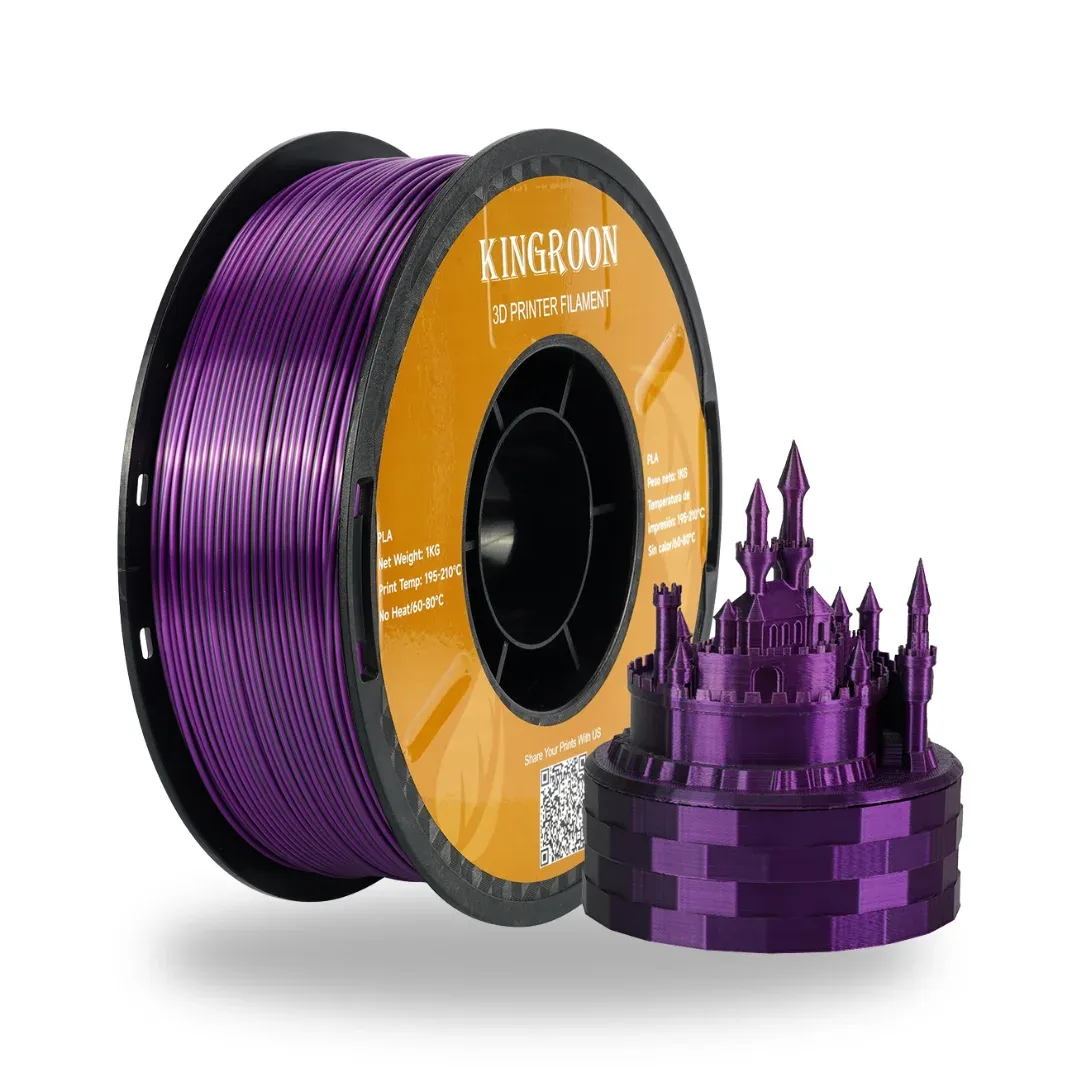 Kingroon Çift Renkli Silk PLA Filament 1.75 mm 1 Kg - Siyah-Mor
