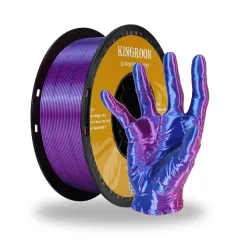 Kingroon Çift Renkli Silk PLA Filament 1.75 mm 1 Kg - Mavi-Fuşya